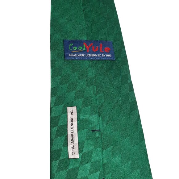 Vintage Cool Yule Christmas Tie Men Santa Reindeer Hallmark Holiday Necktie - Picture 4 of 5